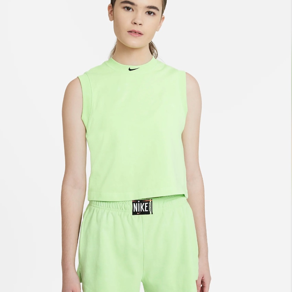 Nike Neon Green Washed Tank Small